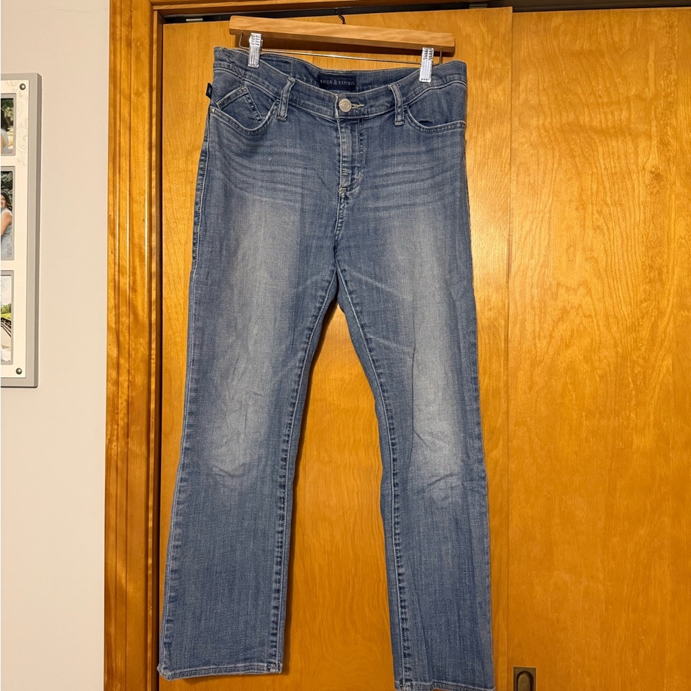 Rock & Republic Mid-Wash Cropped Jeans